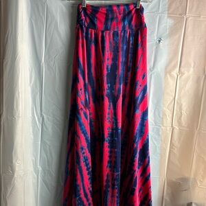 Signature Studio A-Line Maxi Skirt in Blue and Pink Tie Dye for Casual Wear